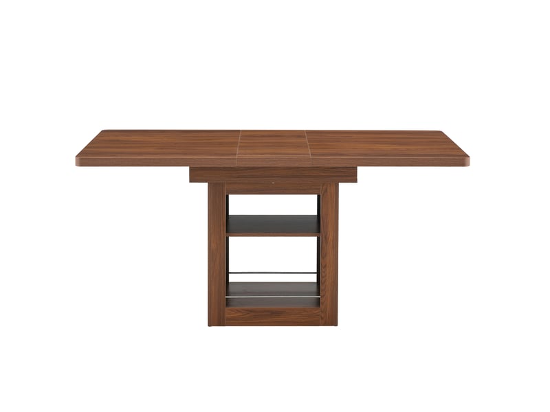  Table à manger extensible noyer avec rangement, 4 à 8 personnes, mdf  - Conforama D