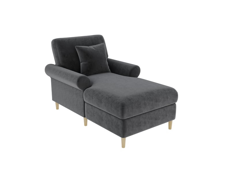  Fauteuil relax inclinable modenvie 1 place en velours gris avec coussin 133 x 87 x 90 cm  - Conforama A