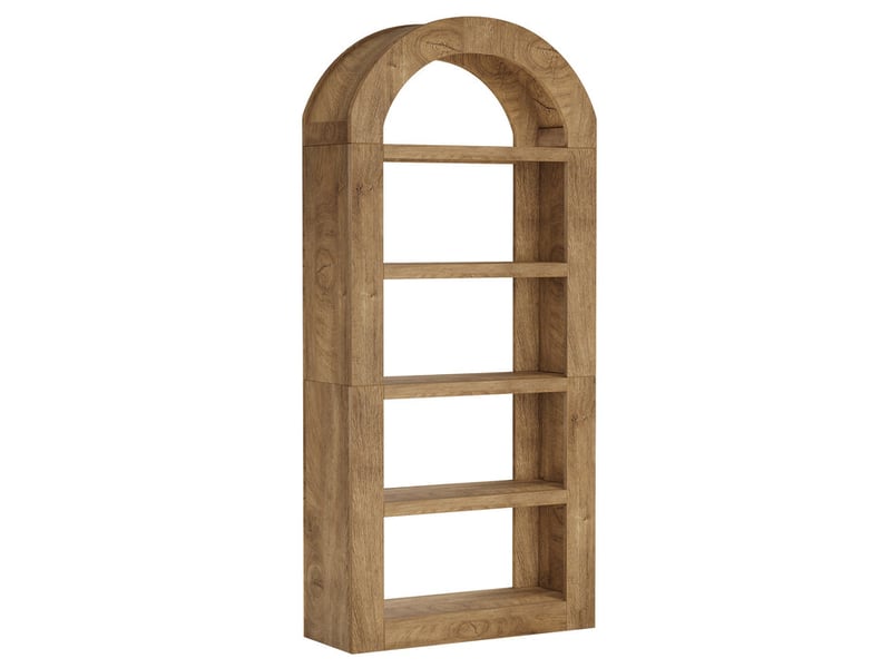  Tribesigns bibliothèque arquée de 180 cm de haut avec rangements, étagère ouverte en bois à 5 niveaux pour salon, chambre, bibliothèque ou bureau, couleur naturelle  - Conforama A