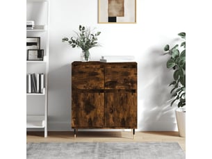Buffet - bahut - meuble de rangement chêne fumé 60x35x70 cm bois d'ingénierie
