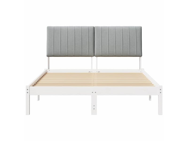  Lit double- lit adulte -  cadre de lit avec tête de lit blanc 135 x 190 cm pin massif  - Conforama D