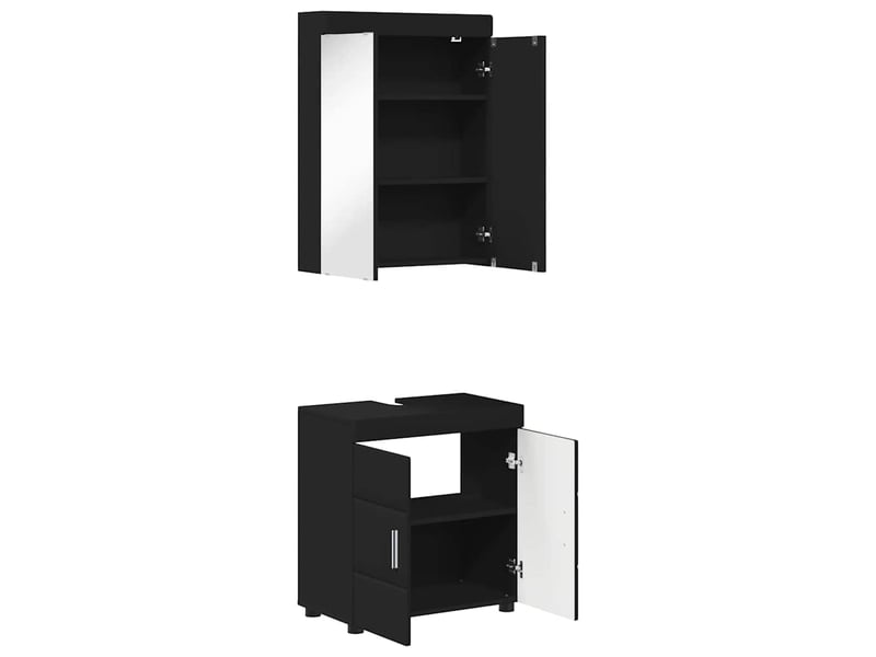 Ensemble de mobilier de salle de bain tulum 2 pièces noir cf64716 - Conforama E
