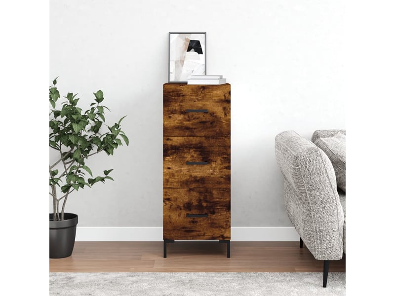  Buffet - bahut - meuble de rangement chêne fumé 34,5x34x90 cm bois d'ingénierie  - Conforama B