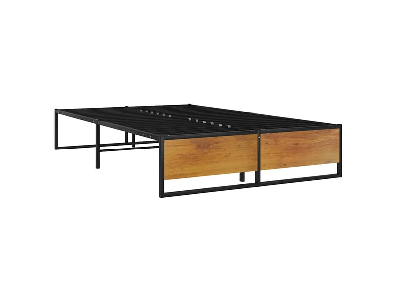  Lit double- lit adulte -  cadre de lit sans matelas noir métal 120x200 cm  - Conforama A