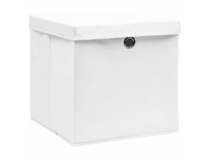 Boîtes de rangement avec couvercles 4 pcs 28x28x28 cm blanc