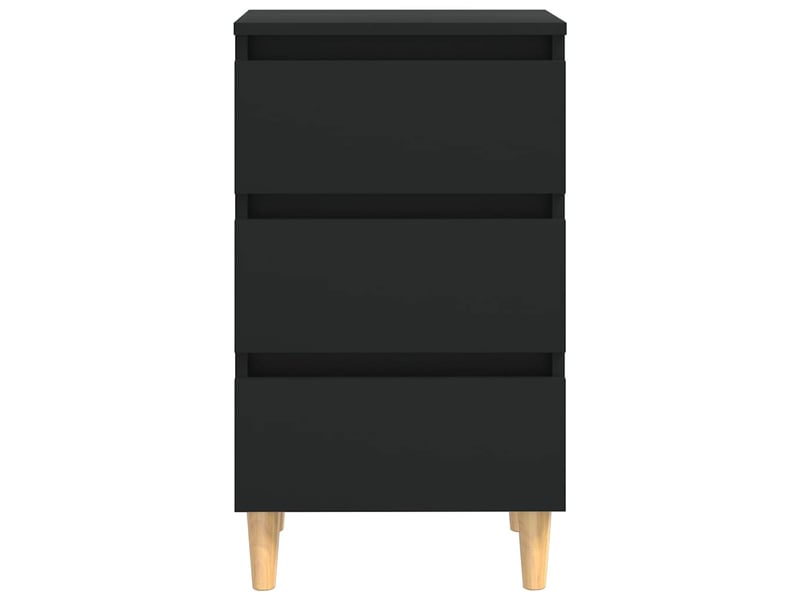  Table de chevet - cabinet de chevet - table de nuit avec pieds en bois noir 40x35x69 cm  - Conforama C
