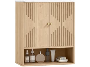 Armoire murale salle de bain en chêne, compartiment ouvert, 60 x 18 x 70 cm