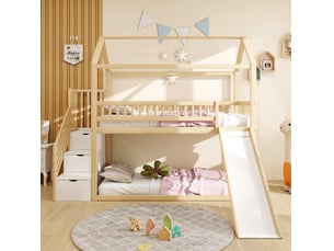 Lit mezzanine 90x200 cm VIVRYN   coloris naturel