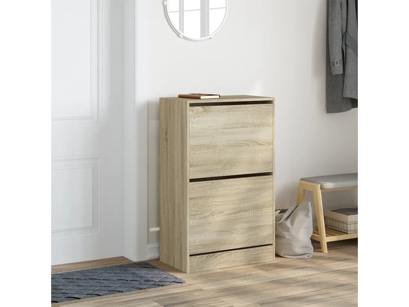  Meuble à chaussure, armoire à chaussures chêne sonoma 60x34x96,5 cm bois ingénierie  - Conforama C
