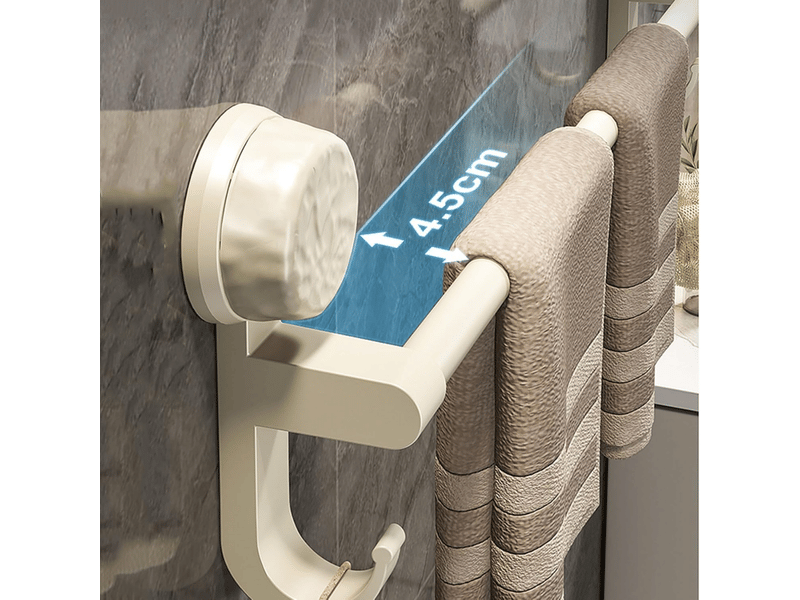  Porte-serviettes à ventouse, porte-serviettes de rangement de salle de bain sans perforation, blanc crème 30 cm XLH-LJY-002159JY - Conforama C