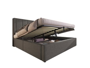 Lit coffre 140x190 cm <strong></strong> <strong></strong> coloris gris