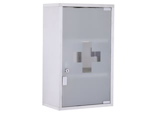 Armoire à pharmacie en acier inoxydable, avec serrure, 30x18x50 cm, rangement sécurisé