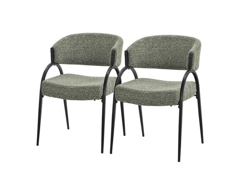  Ml-design lot de 2 chaises de salle à manger rembourrées en tissu bouclé, avec accoudoirs et dossier incurvée, cadre en acier, rembourrage confortable, pour salon cuisine bureau, 120 kg, vert ECD Germany GmbH - Conforama A