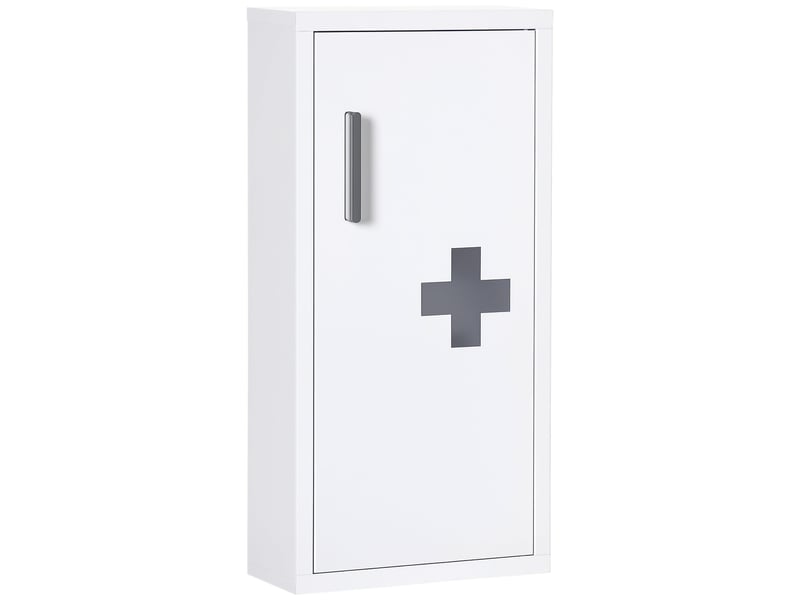  Armoire à pharmacie murale 30 x 12 x 60 cm porte magnétique sécurité gain de place moderne contemporain en acier blanc 21_0001947  - Conforama A