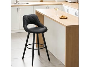tabouret de bar <strong>HAUSS SPOLE</strong> - noir hauteur d'assise 68 cm vendu A l'unité