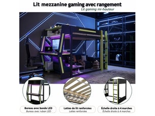 Lit mezzanine 120x200 cm    coloris bicolore