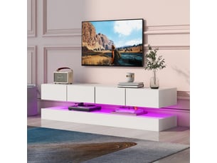Meuble tv coloris blanc 130 cm <strong></strong>  <strong></strong>
