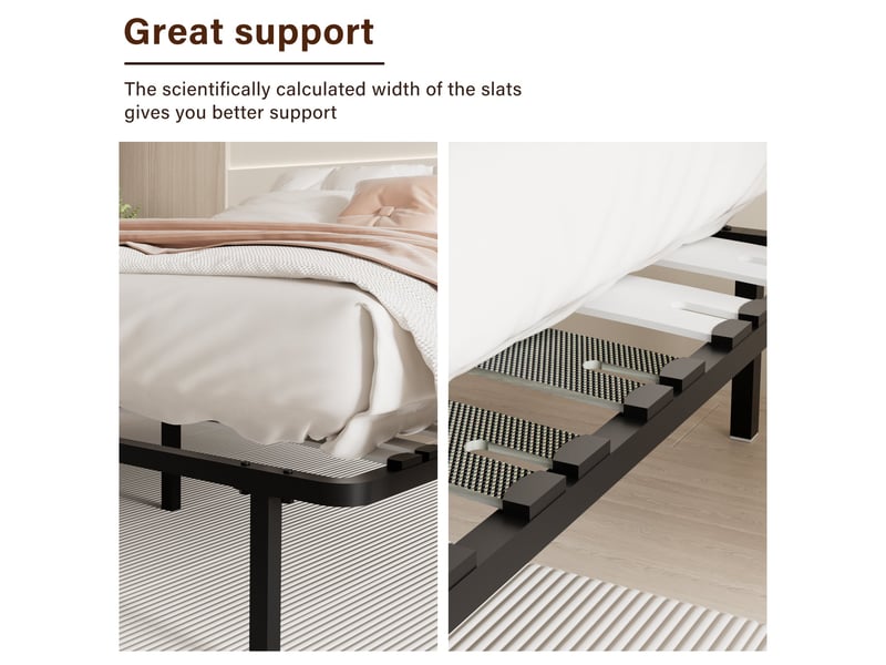 Sommier à lattes 140x190cm sur 6 pieds inclus pour lit 2 places  - Conforama C