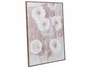 Tableau peint à la main avec cadre en bois blanc 83x4x123h cm