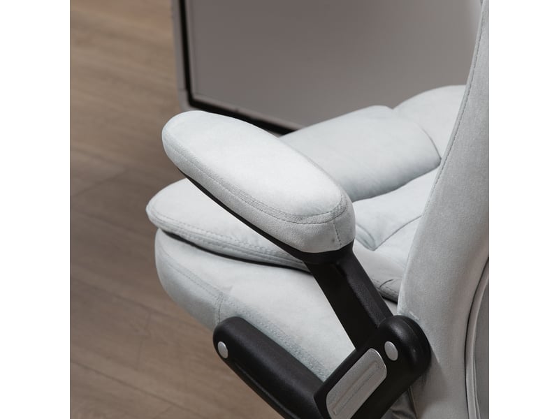  Fauteuil de bureau massant gris, chaise ergonomique chauffante, dossier inclinable à 130° pour travailler et se détendre  - Conforama E