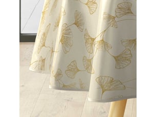 Nappe toile cirée ronde mado 160cm naturel