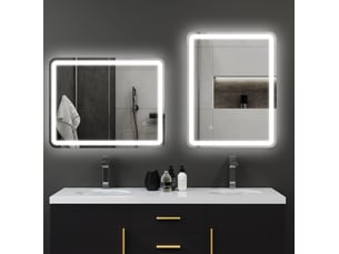Miroir de salle de bain led 70x90 cm – argent – tactile, antibuée, 3 teintes réglables et mémoire