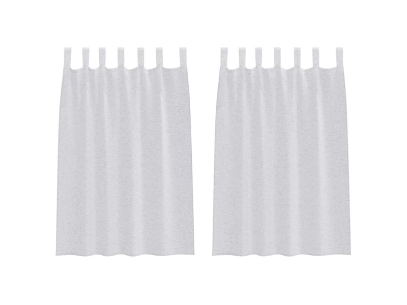  Lot de 2 rideaux en voile, voilage gris clair 140 x 140 cm polyester cf43908  - Conforama A