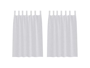 Lot de 2 rideaux en voile, voilage gris clair 140 x 140 cm polyester cf43908
