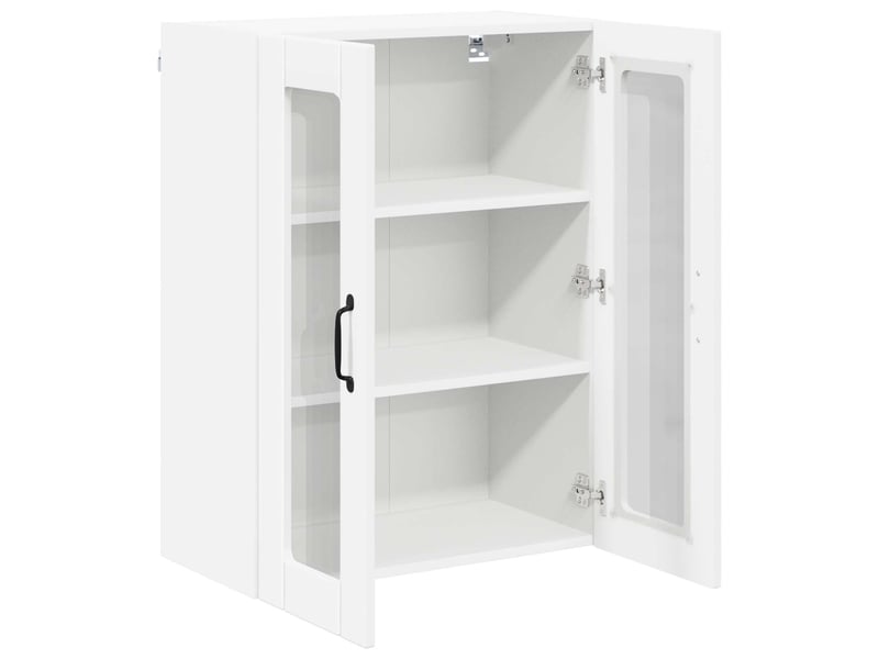  Meuble mural de cuisine, cabinet en verre mural blanc 60x31x80cm shl4864  - Conforama E