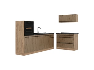 Vicco cuisine, chêne artisanchêne doré, 220cm sans plan de travail