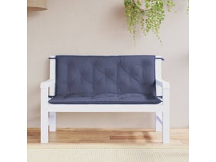 Lot de 2 coussins de banc de jardin, coussins d'assise bleu marine 120x50x7 cm cf58642