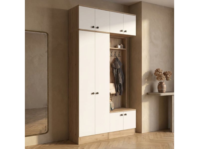  Meuble d'entrée avec porte-manteau et meuble à chaussures tempest  - Conforama B