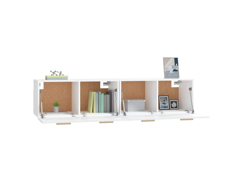  Armoires murales 2 pcs salon blanc 80x35x36,5cm bois d'ingénierie shl1056  - Conforama E