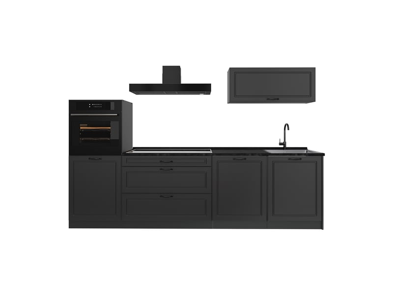 Vicco cuisine, anthracite campagneanthracite, 280cm plan de travail anthracite - Conforama A