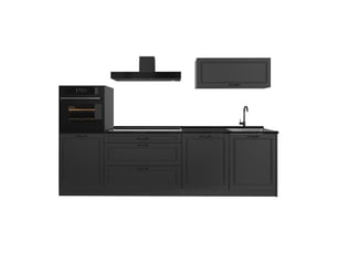 Vicco cuisine, anthracite campagneanthracite, 280cm plan de travail anthracite