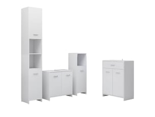 Ensemble de meubles de salle de bain 4 pcs blanc cf63851
