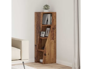 Meuble d'angle, meuble de rangement salon 32x32x102cm bois d'ingénierie bois ancien