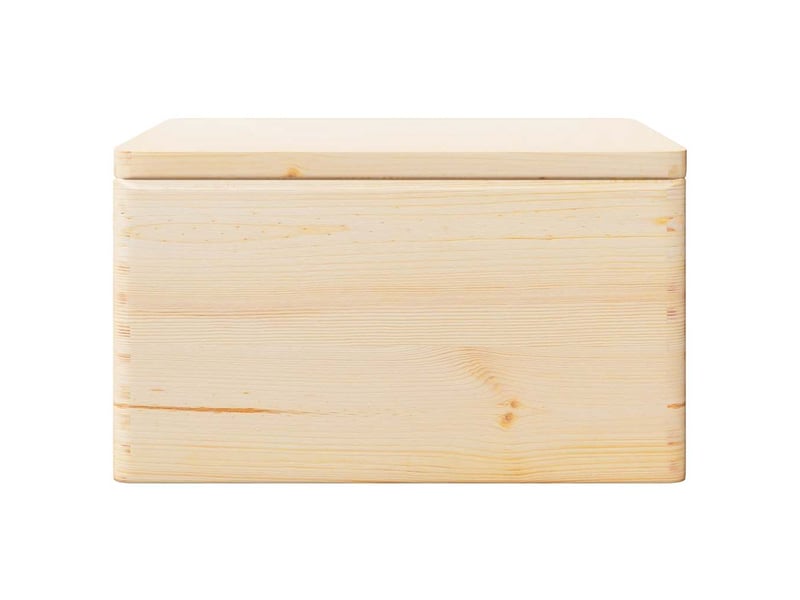  Boîte de rangement, coffre avec couvercle et poignées bois de pin massif shl81590  - Conforama D