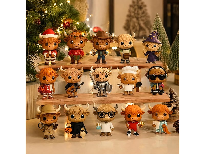  Calendrier de l'avent 2026 highland cow – 24 mini figurines 3d à collectionner-style 3  - Conforama B