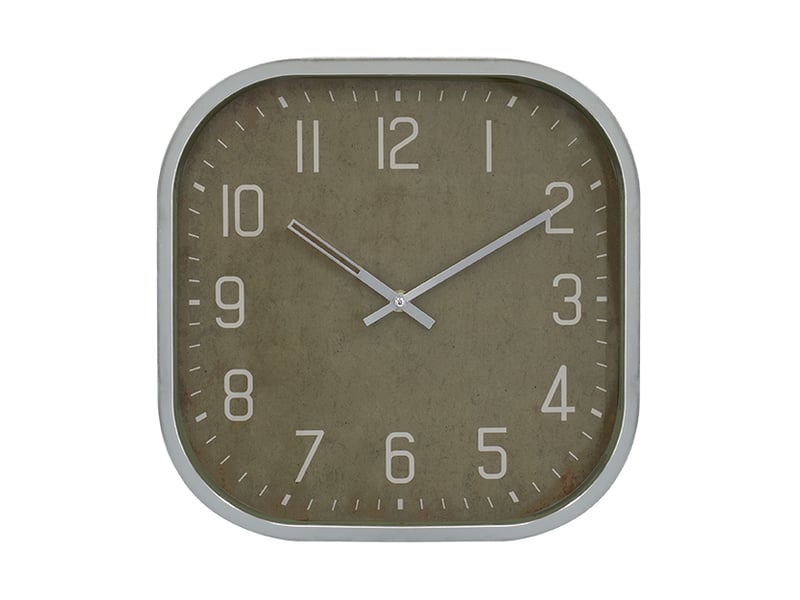  Horloge carrée kaki chome 30cm  - Conforama B