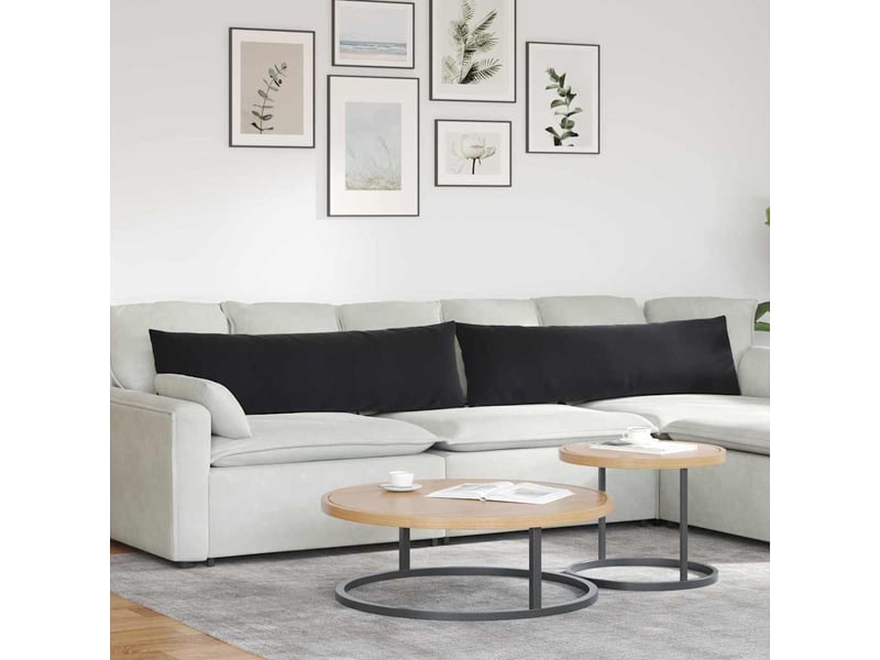  Lot de 2 coussins de canapé, coussins décoratifs noir 145 x 40 cm cf59134  - Conforama B