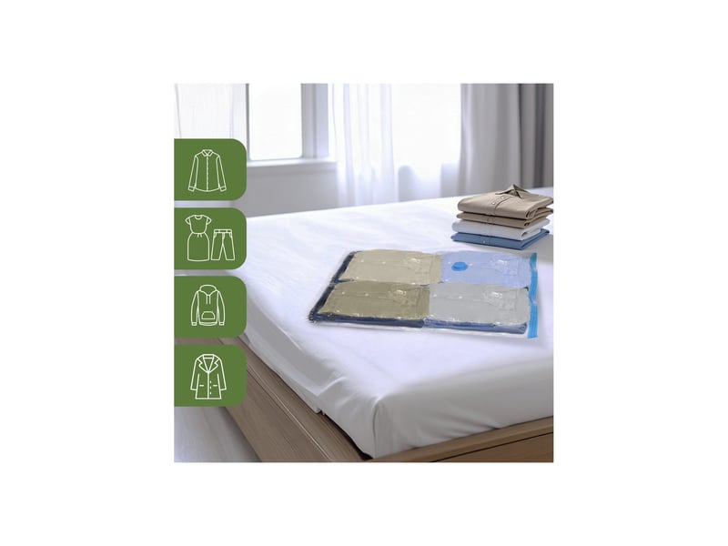 Lot 12 housses rangement sous vide 80 x 60 cm taille m 62275L5 - Conforama B