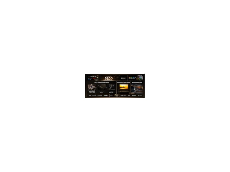  Video projecteur laser ultra courte focale 4k triple laser 5800 lm google tv 8229384 - Conforama C
