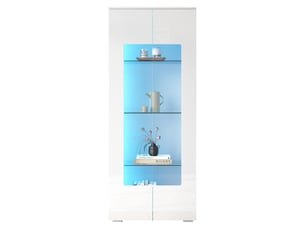 Vitrine coloris blanc 3 étagère(s) MERAX vitrine blanc - 70 cmx173 cm
