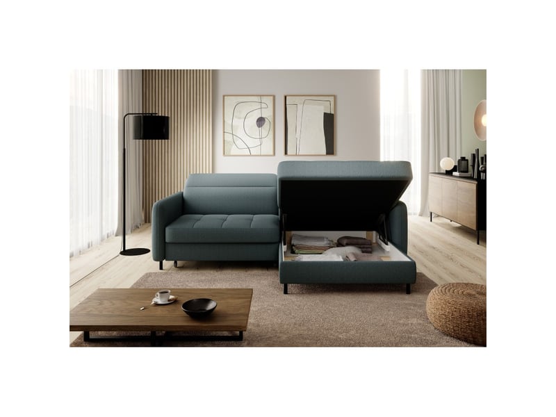  Canapé d'angle collection goumsi coloris vert foncé  - Conforama D