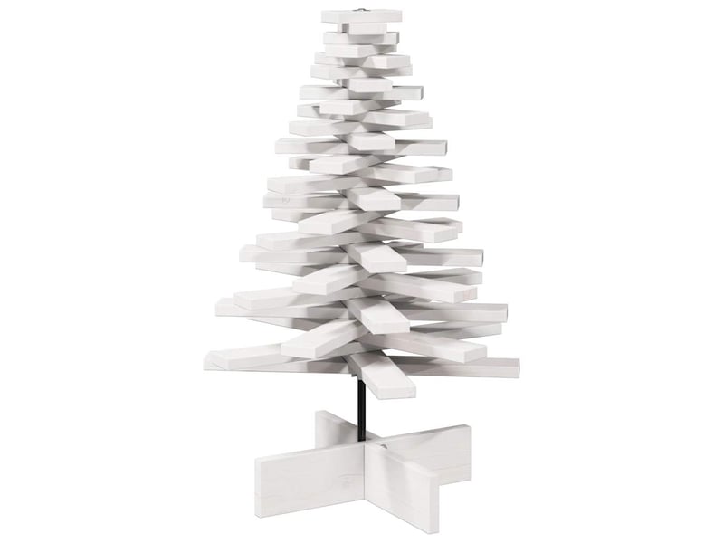  Arbre de noël, sapin de noël en bois pour décoration blanc 80 cm pin massif  - Conforama A