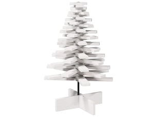 Arbre de noël, sapin de noël en bois pour décoration blanc 80 cm pin massif