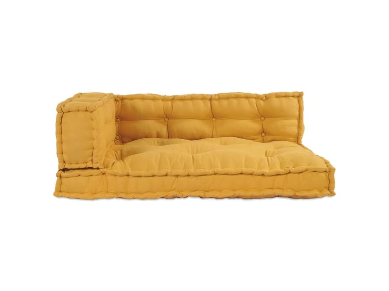  Coussin de canapé sur palette, coussin de chaise 3 pc tissu jaune 120 x 80 x 38 cm cf54211  - Conforama D