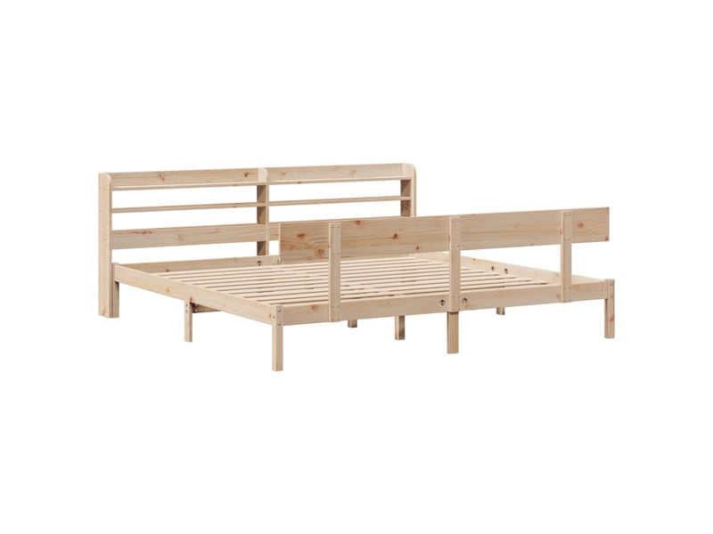  Lit double- lit adulte -  cadre de lit sans matelas 200x200 cm bois massif de pin  - Conforama B