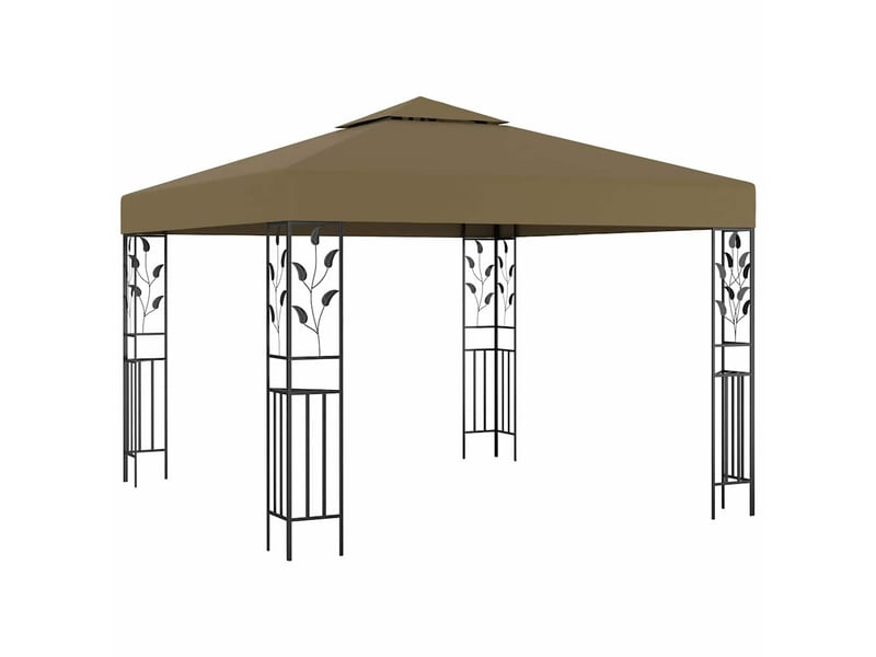  Tonnelle avec guirlande lumineuse à led 3x3 m taupe cf62467  - Conforama C